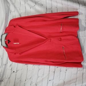 Talbots pink thick waffle weave knit blazer